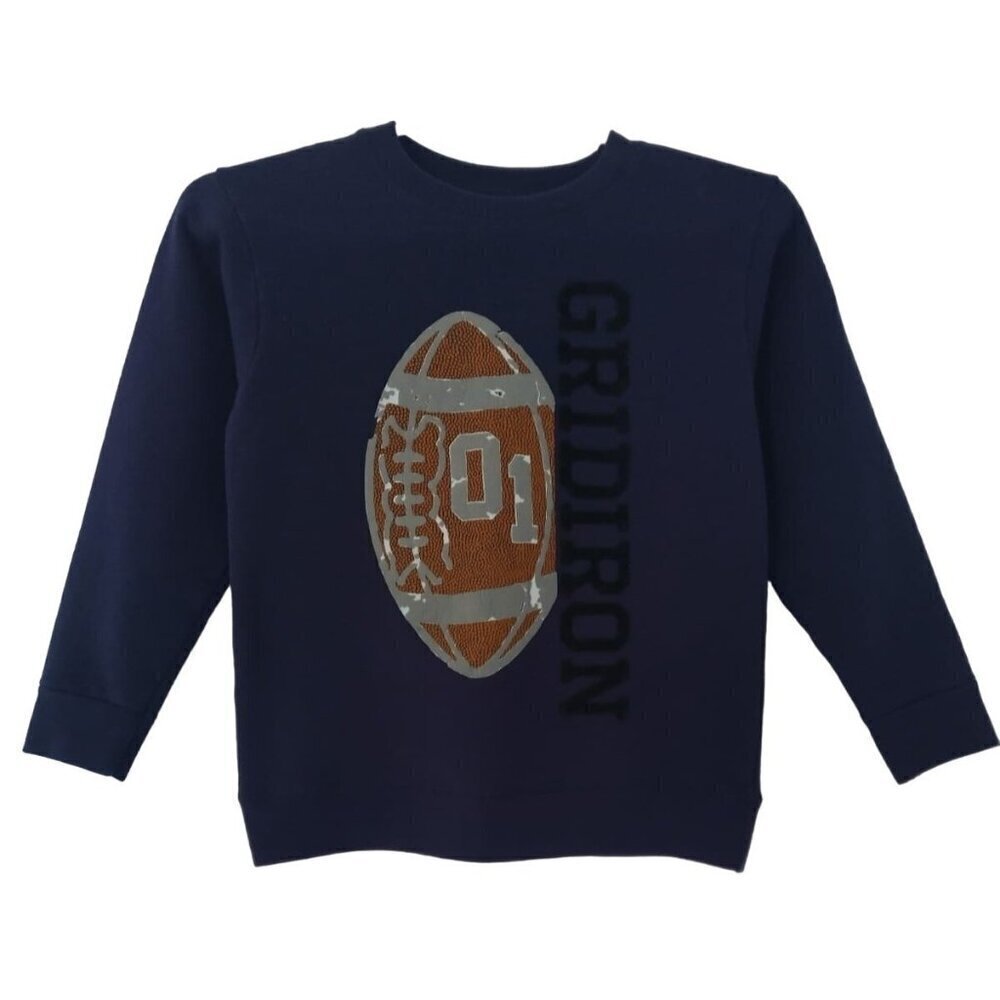Hanes FreshIQ Gridiron Football Graphic Sweatshirt M Medium Navy Blue